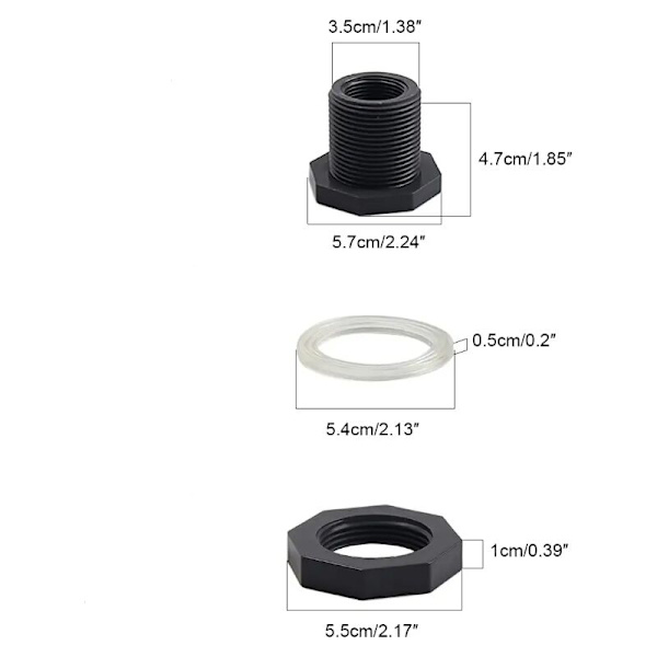 Stik PVC vandtanke hane 3/4 tommer PVC regnvandstønde med skotfitting og slange adapter（G 3/4）