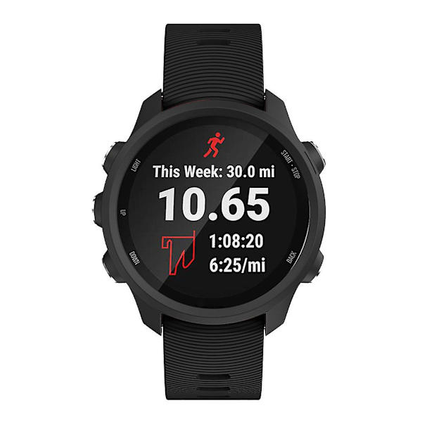 För Garmin Forerunner 245/245 Korsa Skivspänne Silikonrem Svart