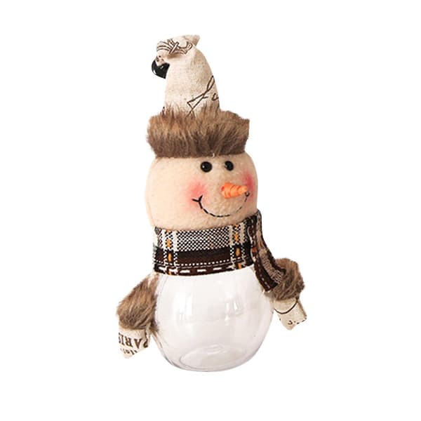 Julgodisförpackning med tomte, snögubbe och älg - Julgodisburk Dekoration