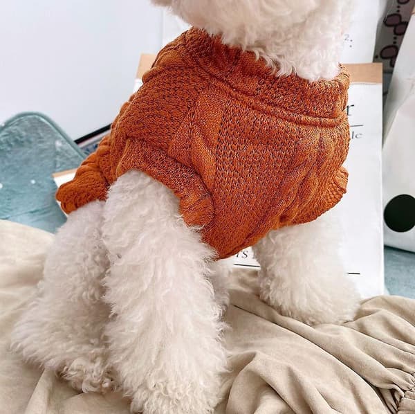 Vintertjock termisk väst spänne bomullsrock för husdjur (liten storlek, orange) 1 st