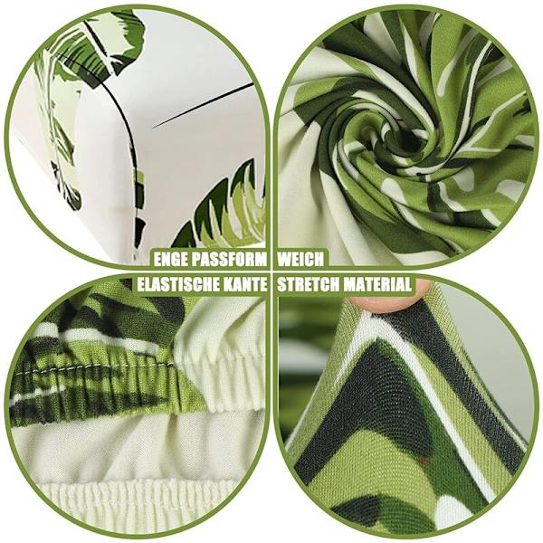 4-pack stolskydd stretch stolskydd modern elastisk heminredning stolskydd för universell passform (gröna blad)