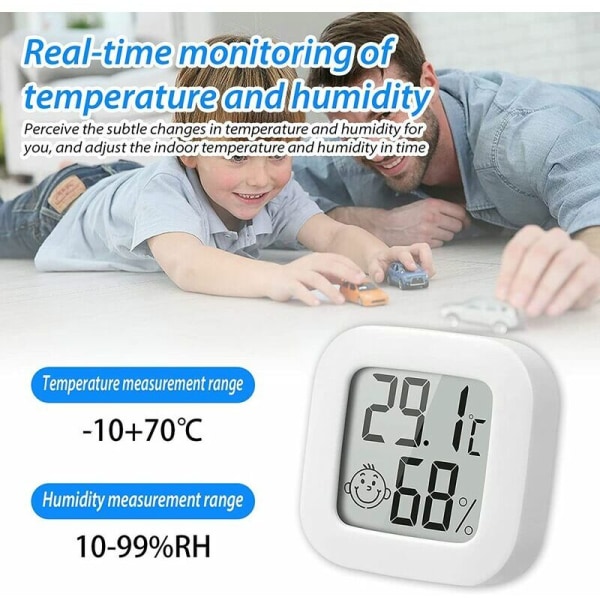 4-pack termometer hygrometer inomhus, högprecisions luftfuktighetsmätare termometer inomhus, -10℃70℃ för barnrum vardagsrum kontor växthus