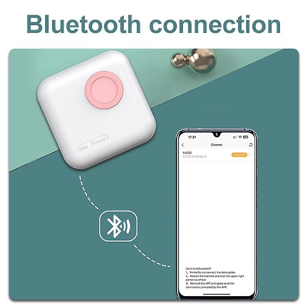 Bärbar Mini Termisk Skrivare Bluetooth Bläckfri Utskrift För Student Hemma Rekord Livsritning Utskrift