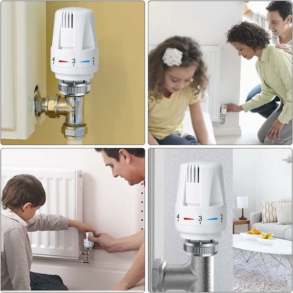 Radiatorhuvud Triomphe 4 st Radiatorventilhuvud M30 x 1,5 Termostatisk radiatorventil Termostatisk huvud för diskbänk Badrum Toalett