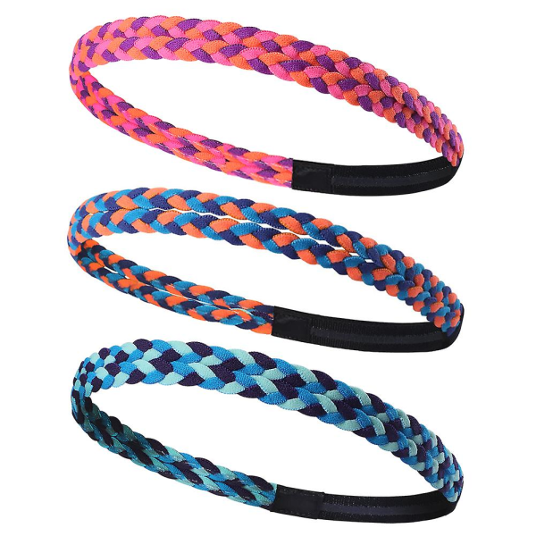 Sportflätade pannband Yogapannband med halkfria elastiska minihårband