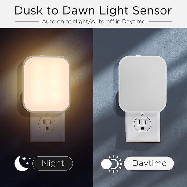 LED-ljuslist, plugin, ljussensor, gryning av, 100 lumen, idealisk för sovrum, badrum, hall, kök, energieffektiv, vit