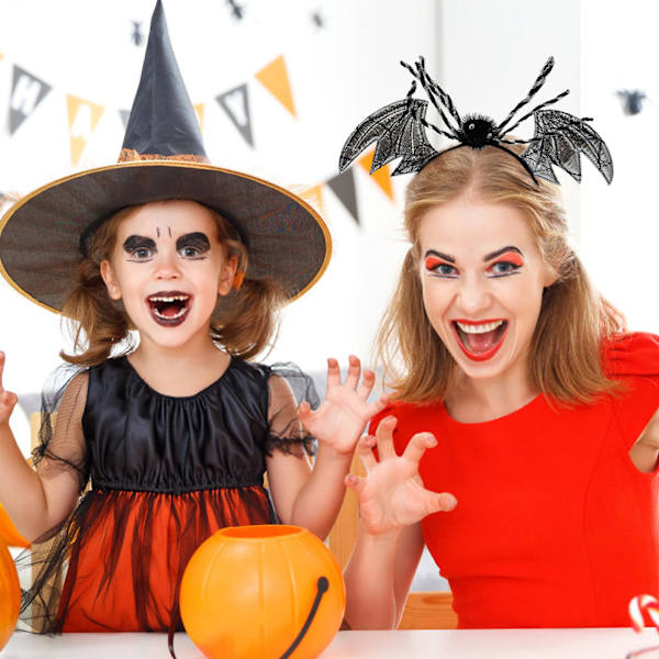 Halloween Bat Spider Pannband Silver