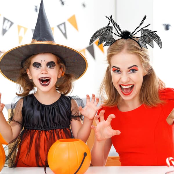 Halloween Fladdermus Spindelhuvudband Silver