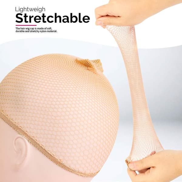 Perukmössa, 4 st ljusbruna nätperukmössor, stängd ände hårnät perukmössor, L