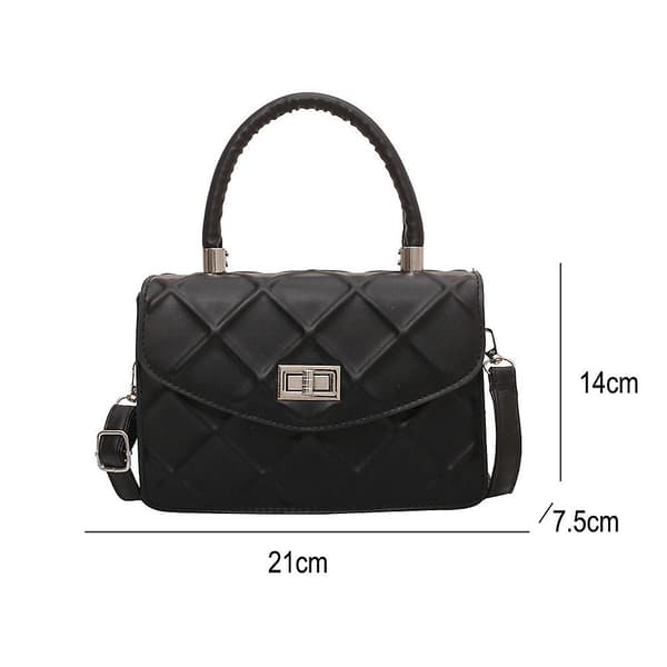 Små axelväskor och handväskor för kvinnor Crossbody-väskor med skjutkedja Strapblack