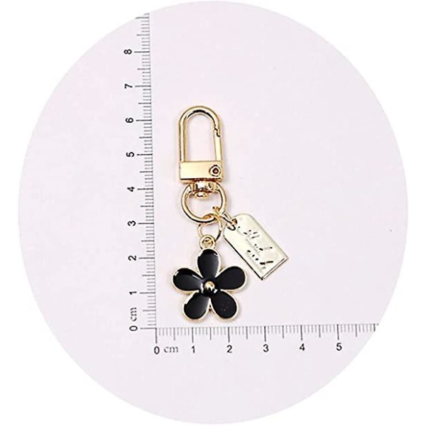 3-delad blomma nyckelring Söt handväska nyckelring guld dam flickor bil kreativ present svart