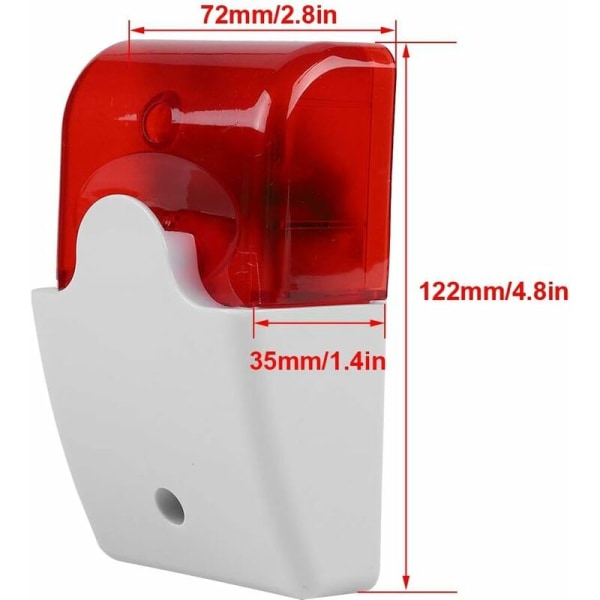 Kablet blinkende strobe sirene DC 12V lydalarm rød lys lyd sirene sikkerhedsalarmsystem ?? Bolig