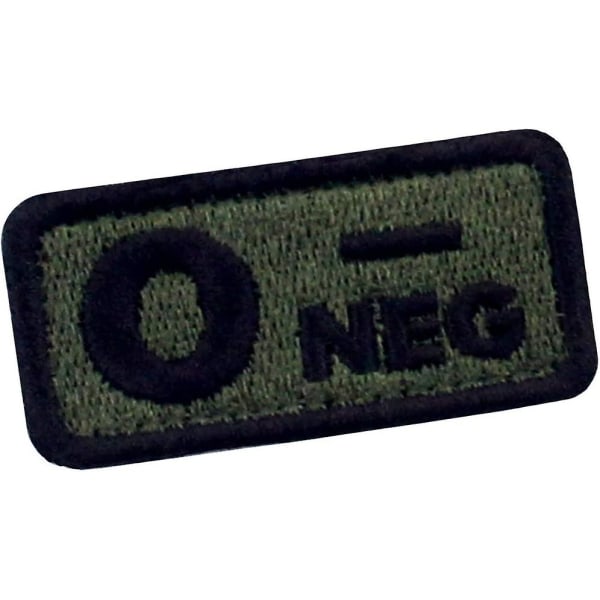 O Positiv Blodgrupp Emblem Broderad Patch med Haken och Kardborreband Grön