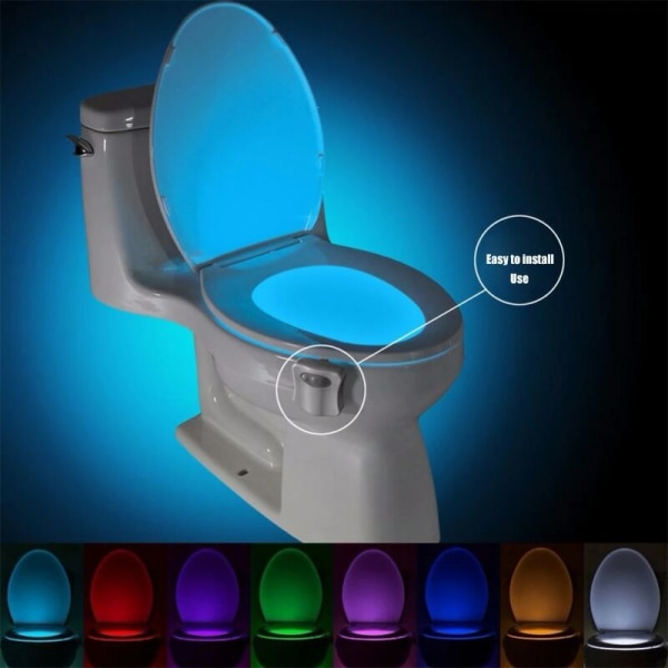 8 värillinen wc-istuin LED-valo Ihmisen liiketunnistimen valo Automaattinen  liiketunnistin aktivoitu yövalo Kylpyhuonetarvikkeet df25 | Fyndiq