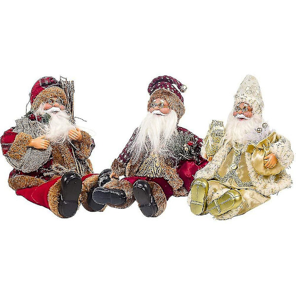 Jultomte sittande docka, tyg juldocka gammal man docka dvärgdocka juldekoration barnleksaker