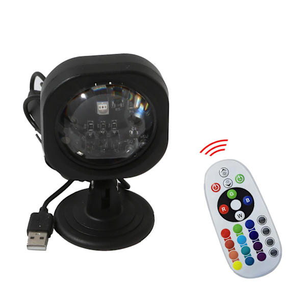 Solnedgangslampe, Solnedgangslampe, 16 farveprojektionslampe, Solnedgang Aura, Usb Regnbue Led-lampe, Romantisk Visuelt Lys, Flot Gave