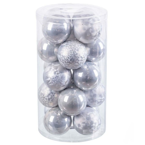Julgranskulor Silver Plast 6 x 6 x 6 cm (20 stycken)