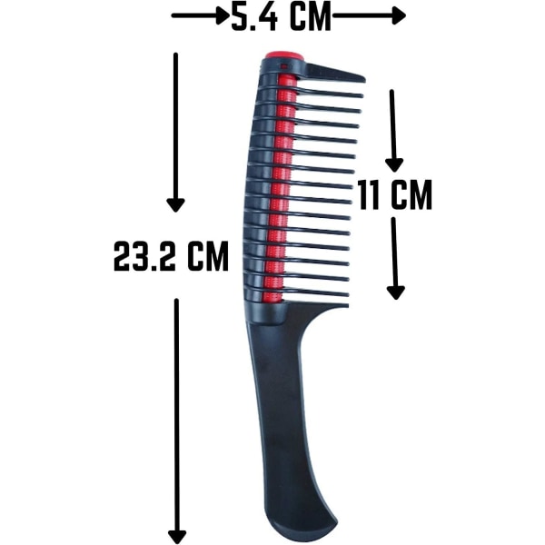 Bredtandad kam för lockigt hår - Redning och värmebeständig hårstylingkam