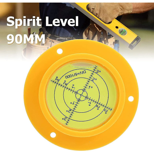Precision Spirit Bubble Level Degree Mark Surface Round Circular Measuring Kit 90x17mm-1