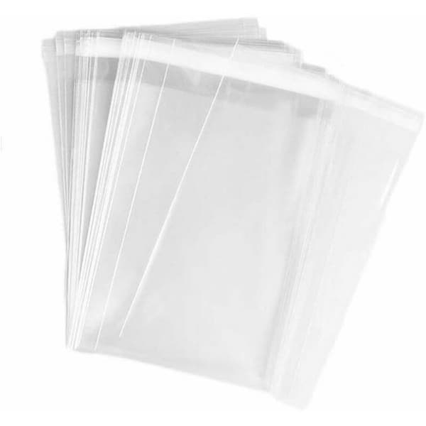 200-pack transparenta återförslutningsbara cellofan godispåsar 12,7 x 17,8 cm