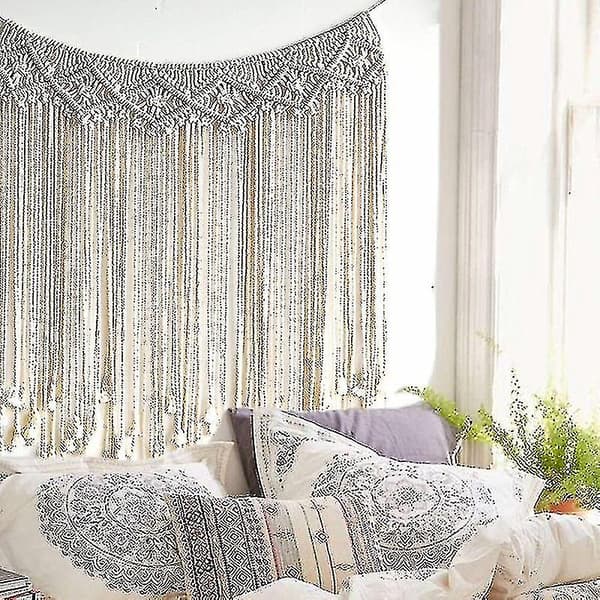 Macrame väggbonad gardin Boho stil gardiner bakgrund vävd väggbonad bohemisk heminredning