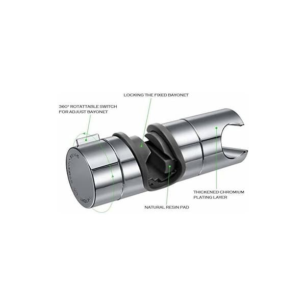 Udskiftelig håndbruserholder, brusehovedholder, 18-25mm justerbar diameter, krom ABS (sølv) sølv -