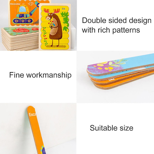 Pussel Fruktserie Självmontering Diy Pussel Remsformade Block Barn Pedagogisk Leksak För Förälder-barn Aktiviteter-4