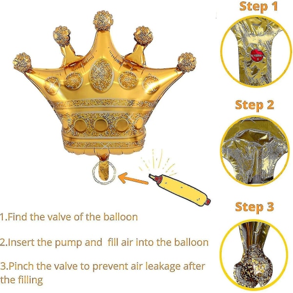14st Kronballonger För Royal Baby Shower Dekorationer - Guld Kronballonger För Födelsedag Bröllop Prins Prinsessan Fest Julfest Dekor, Aluminu