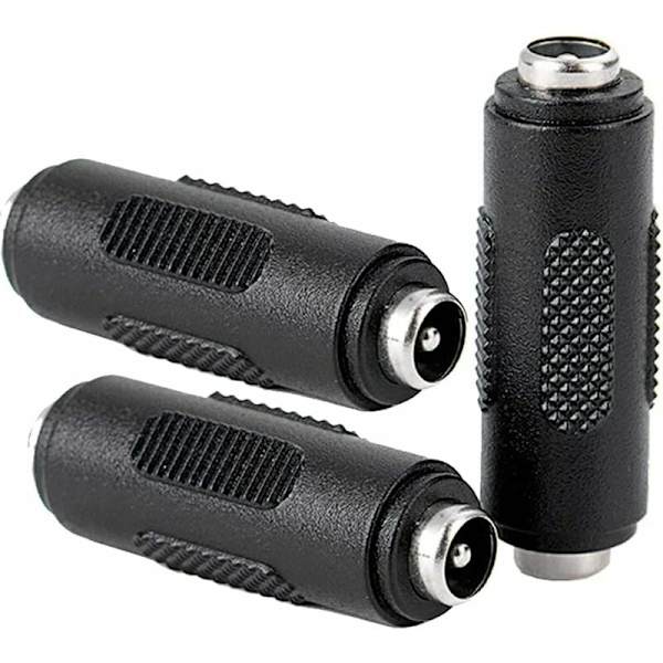 3 st DC 5,5x2,1mm Hon till Hon Strömanslutning, Hon till Hon Koppling Adapter för CCTV