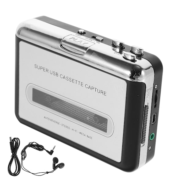 Kassettbandspelare till MP3-omvandlare USB Kassettbandinspelning Bärbar ljudbandspelare