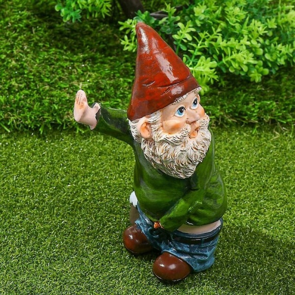 Trädgårdstomte Staty Naughty Gnome Rolig Tomte Trädgårdsdekoration 1 Stycke