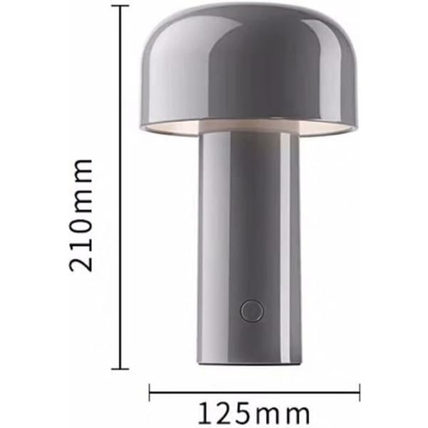Bärbar LED-bordslampa med touchsensor akryl spotlight 3 ljusstyrkor svamp svampdesign för sovrum sovrum bar café grå