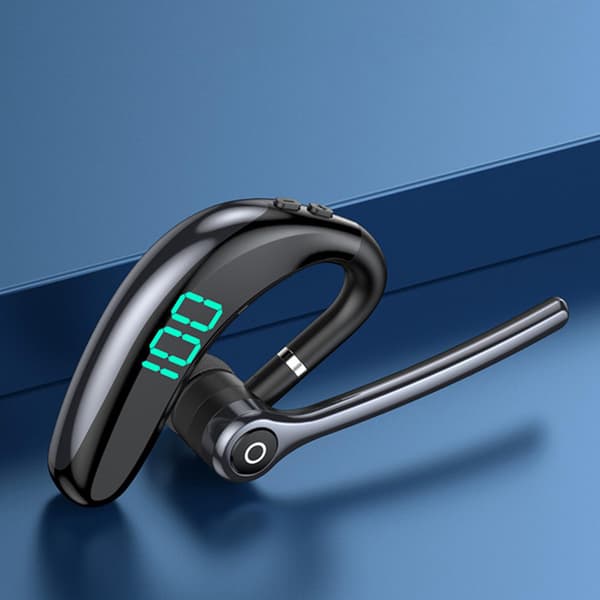 Enkel öra affärs trådlöst Bluetooth-headset superlång batteritid sport brusreducerande vattentätt headset 9,2x8,4x3,4cm svart