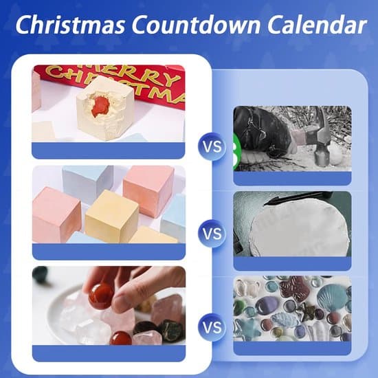 Julkalender - 24 dagar med temat 'gräva fram stenar' - Rolig överraskningslåda med tumlade stenar - Julset för barn. vit XXS