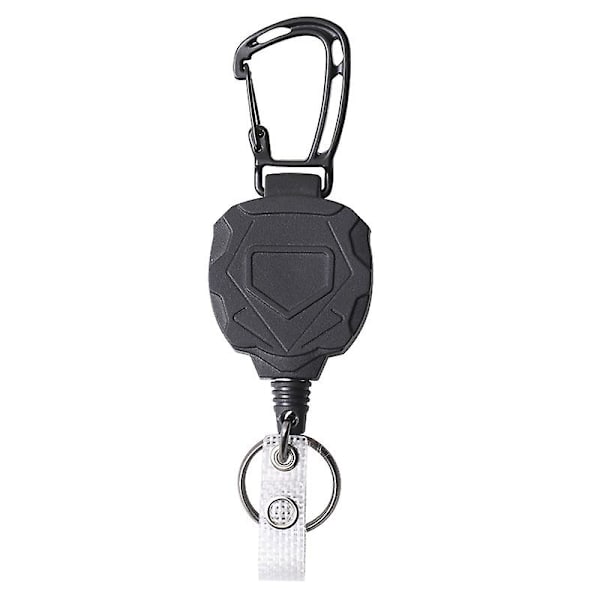 2 st. Retractable Badge Holder och Heavy Duty Badge Keychain, 31.5\" Cord, Retraction, Tactical Id Card Holder med Retractable Chain, Svart