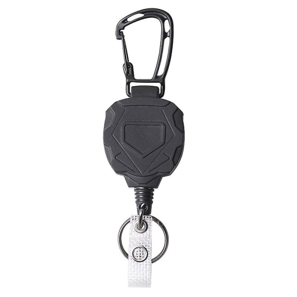 2 st utdragbar märkeshållare och kraftigt märkesnyckelring, 31,5" sladd, indragbar, taktisk ID-korthållare med utdragbar kedja, svart