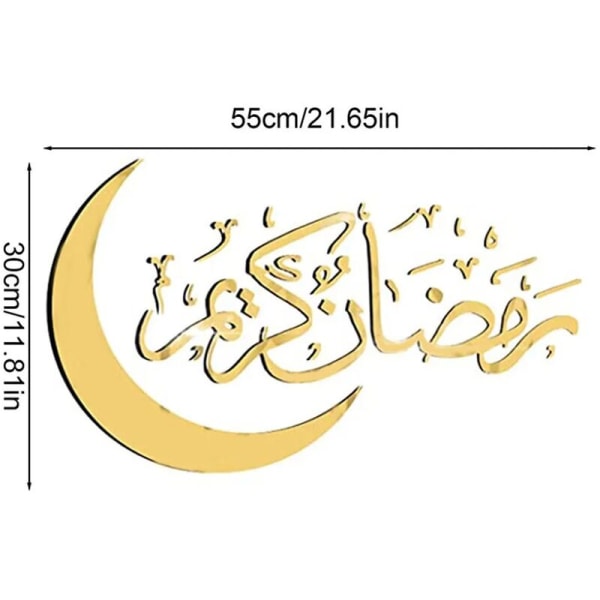 Ramadan-dekoration, Eid Mubarak Ramadan-spejlklistermærkeindretning, spejlvægklistermærker, vægklistermærker, Eid Mubarak-dekoration