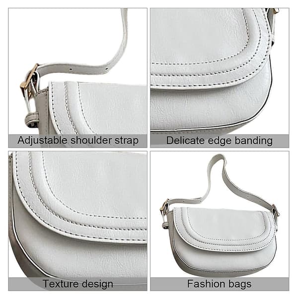Crossbody-väskor för kvinnor - Sadelväska med lock i vitt