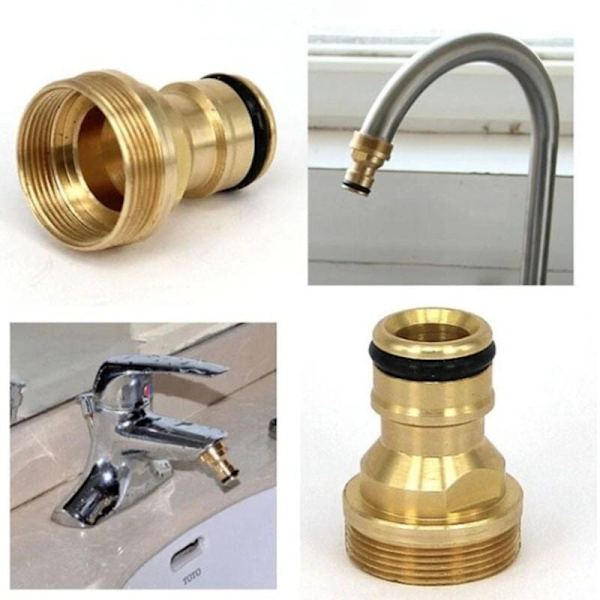23mm Havevandingsværktøj Universal Køkken Slange Adapter Messing Slange Hane Stik Vandblandings Slange Adapter Tilbehør 1 Stk