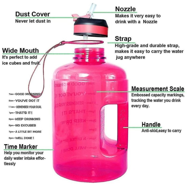 Gallon inspirerende vandflaske lækagesikker BPA sportsvandgrøn