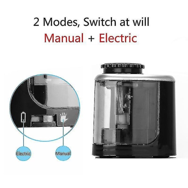 Elektrisk pennvässare, automatisk elektrisk pennvässare, batteridriven för barn, snabb skärpning, säker design, lämplig för skola, Clas