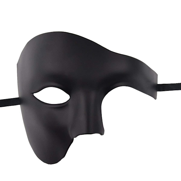Mäns Mask Masquerade Mask Phantom Of The Opera Halv Ansiktsmask Svart