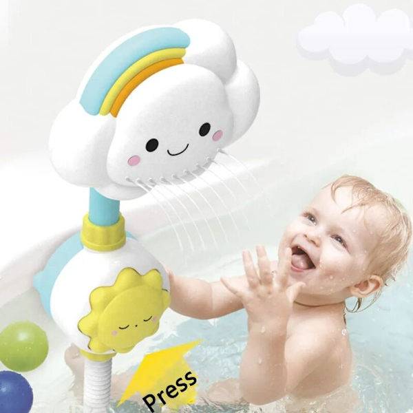 Babyshower-legetøj, sæt med 1 sødt mønstret babybadekarlegetøj, vandlegetøj, badekar, småbørnsspray, badekarfontæne-legetøj