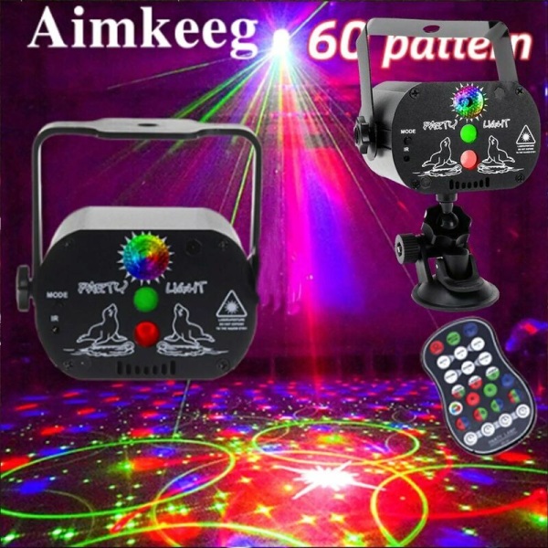 UUSI 240 Patterns Laserprojektori RGB LED USB Party DJ Disco Stage Lighting Kaukosäädin