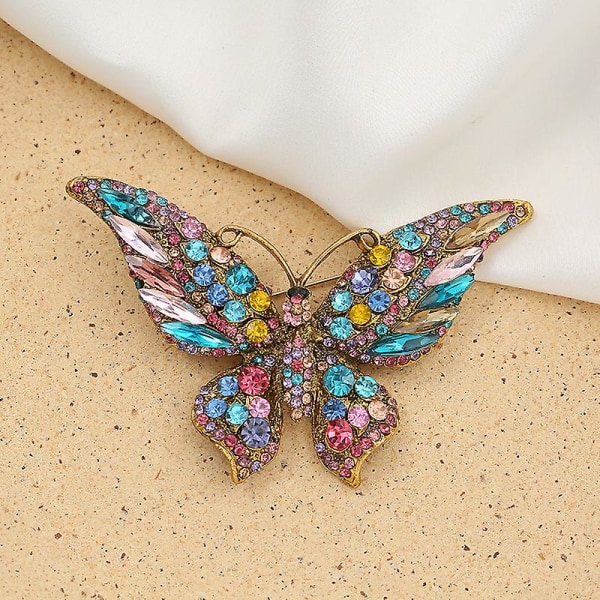 Kristall Rhinestone Butterfly Brosch Pin Blå Färg Butterfly Broscher För Kvinnor Flickor Bröllop/bankett/födelsedagsfest (5 st)