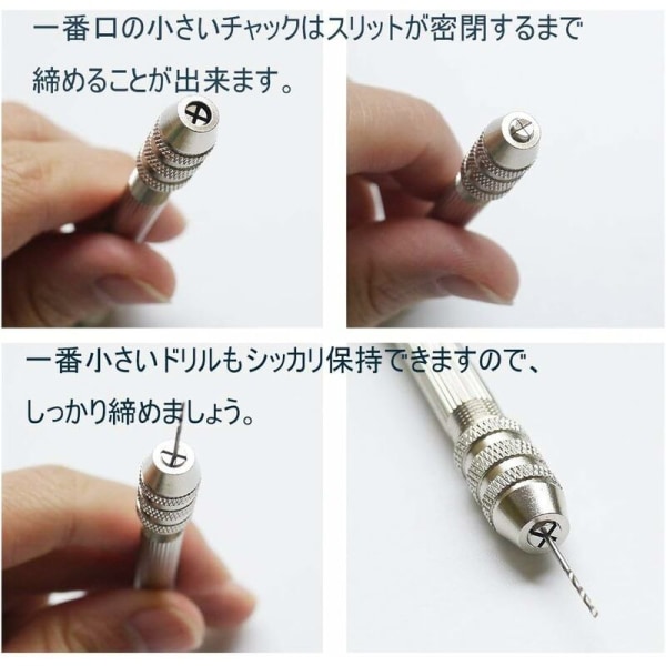Mini handborr precisionsskruvskruv Micro spiralborr roterande verktyg med 10 uppsättningar roterande borrskär DIY-hålskruvstäd Trä Olivpärla bärnstensmönster