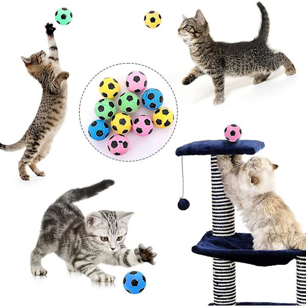 10 stycken 4 cm katt leksak boll skum fotboll aktivitet katt leksak interaktiv boll leksak färg slumpmässig