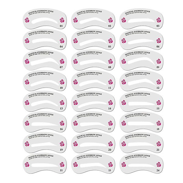 24 st ögonbrynsmallar, återanvändbar DIY makeup verktyg set