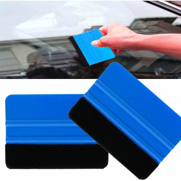 Squeegee Fiber Edge Bil Vinyl Wrap Squeegee Glas Decal Fönster Filtkant Skrapa Decal Verktyg 2pc Set T-Audace