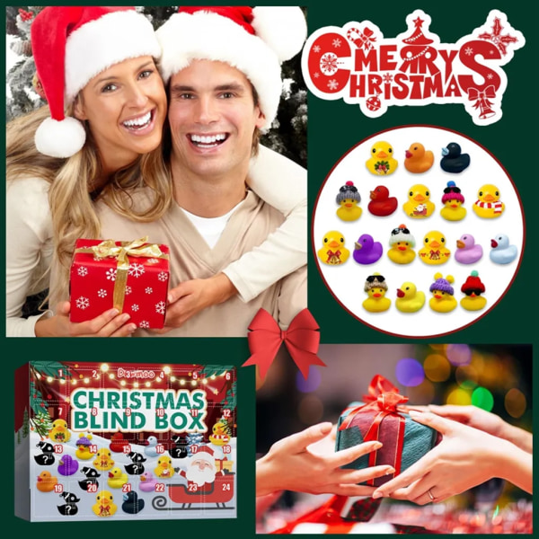 Adventskalender 2023 24 st gummiankor gula ankor för pojkar flickor barn jul adventskalender julklapp